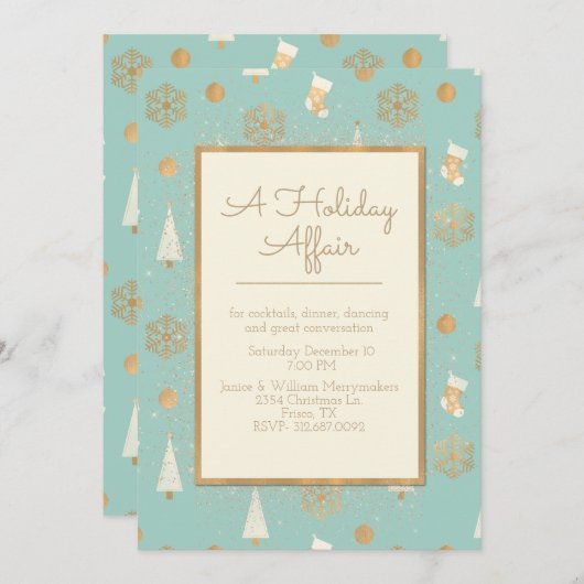 休日の出来事のパーティの招待状 招待状 (正面/裏面)