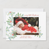 休日の出産の発表カード（写真あり） サンキューカード (正面)