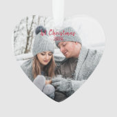 休日の初めてのクリスマスフォトシーズンスクリプト オーナメント (正面)