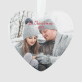 休日の初めてのクリスマスフォトシーズンスクリプト オーナメント (裏面)