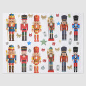 休日の可愛い玩具兵士くるみ割りパターン 薄葉紙 (正面)