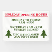 休日の営業時間屋外ビジネスのバナー記号 横断幕 (横)