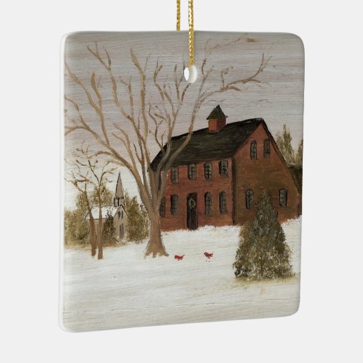 休日の国のクリスマスのための家 セラミックオーナメント (右)