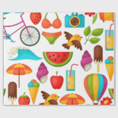 休日の夏のパーティービーチパターンかわいい ラッピングペーパー (フラット)