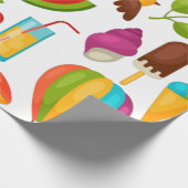 休日の夏のパーティービーチパターンかわいい ラッピングペーパー (角)