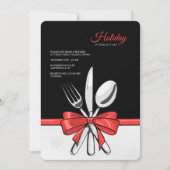 休日の夕食のパーティの招待状 招待状 (正面)