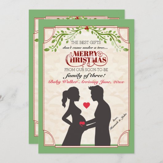 休日の妊娠の発表 シーズンカード (正面/裏面)