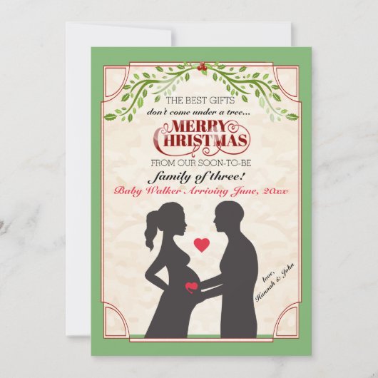 休日の妊娠の発表(禿げた人) シーズンカード (正面)