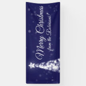 休日の姓の濃紺のクリスマスの照明 横断幕 (縦)