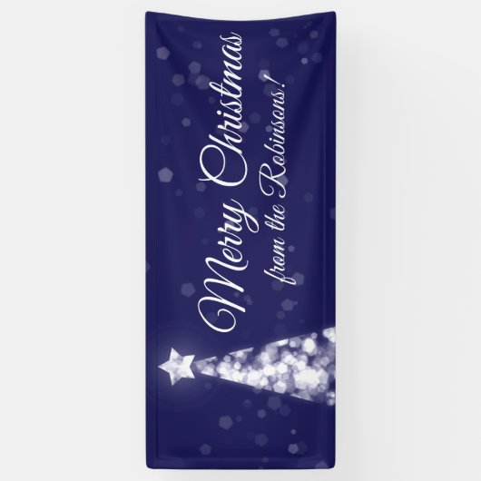 休日の姓の濃紺のクリスマスの照明 横断幕 (縦)