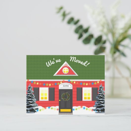 休日の家の新しい住所郵便はがき ポストカード (スタンド正面)