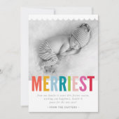 休日の家族の写真メリー明るいカラフル 案内状 (正面)