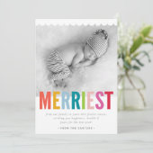 休日の家族の写真メリー明るいカラフル 案内状 (スタンド正面)