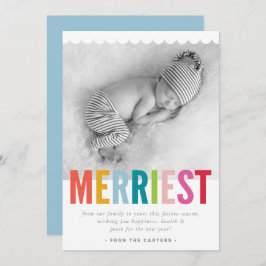 休日の家族の写真メリー明るいカラフル 案内状