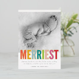 休日の家族の写真メリー明るいカラフル 箔シーズンカード