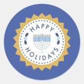 休日の封筒用シールまたはギフトラップシール ラウンドシール (正面)