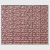 休日の平和ラブホープ喜びタイプのマルーンクリスマス ラッピングペーパー (フラット)