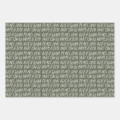 休日の平和ラブホープ喜びタイプ緑のクリスマス ラッピングペーパーシート (正面)