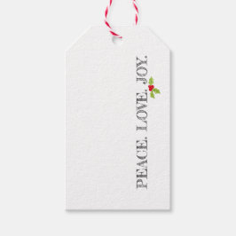 休日の平和。愛.喜び。クリスマスホリーフェスティバル ギフトタグ