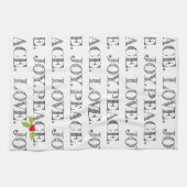 休日の平和。愛.喜び。クリスマスホリー職人 キッチンタオル (横)