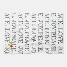 休日の平和。愛.喜び。クリスマスホリー職人 キッチンタオル