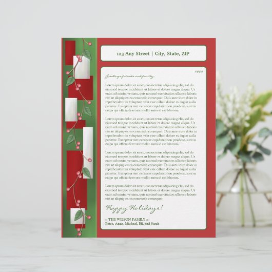 休日の年次時事通信レターヘッド: ヒイラギの果実 レターヘッド (スタンド正面)