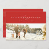 休日の幸せエレガントクリスマスフォトカード シーズンカード (正面/裏面)