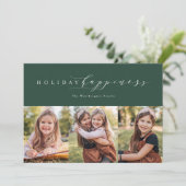 休日の幸せ緑3枚の写真カード シーズンカード (スタンド正面)