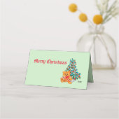 休日の座席表：クリスマスの愛 プレイスカード (正面)