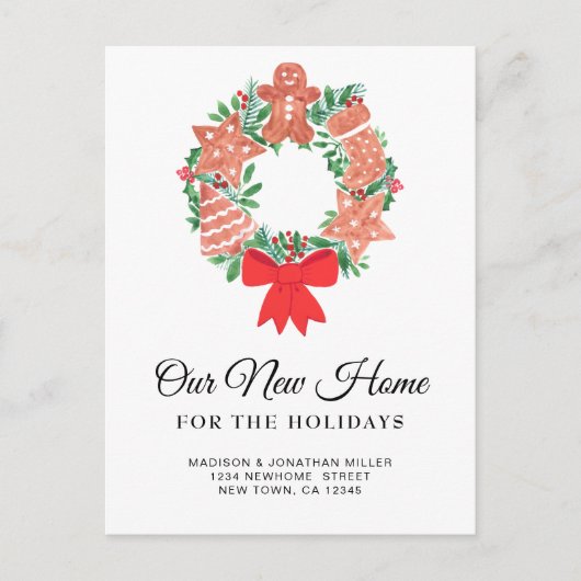 休日の引越しの新しい家 案内ポストカード (正面)