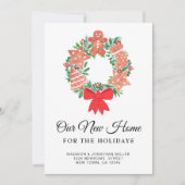 休日の引越しの新しい家 案内状 (正面)