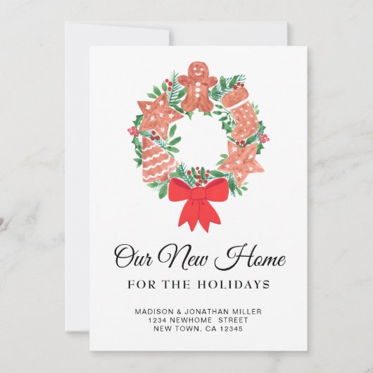 休日の引越しの新しい家 案内状 (正面)