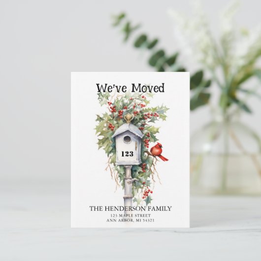 休日の引越し告知 ポストカード (スタンド正面)