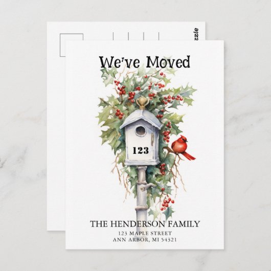 休日の引越し告知 ポストカード (正面/裏面)