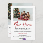 休日の引越し告知 |休暇のための新しいホーム 招待状 (正面/裏面)