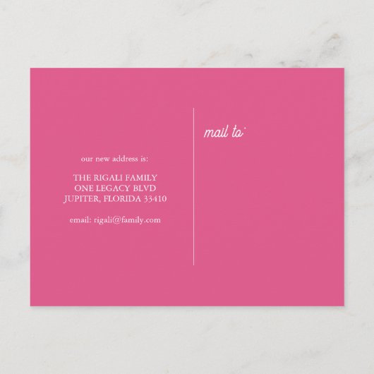 休日の引越し案内はがき水色 ポストカード (裏面)