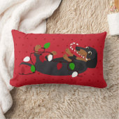 休日の応援のかわいいダックスフントを自由にして下さい ランバークッション (ブランケット)