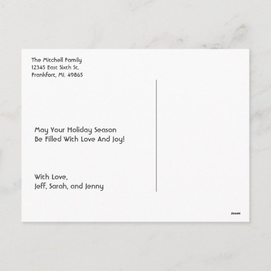 休日の応援のシェブロンの写真の休日 シーズンポストカード (裏面)