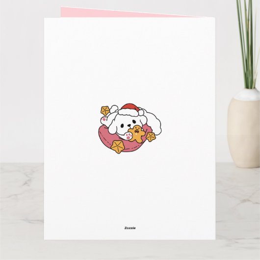 休日の応援を解放する – かわいい犬のクリスマス カード (裏面)