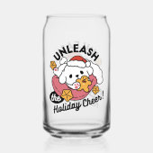 休日の応援を解放する – かわいい犬のクリスマス ガラス缶 (正面)