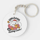 休日の応援を解放する – かわいい犬のクリスマス キーホルダー (裏面)