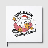 休日の応援を解放する – かわいい犬のクリスマス ゲストブック (正面)