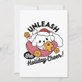 休日の応援を解放する – かわいい犬のクリスマス サンキューカード (正面)