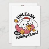 休日の応援を解放する – かわいい犬のクリスマス サンキューカード (正面/裏面)