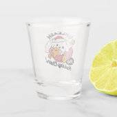 休日の応援を解放する – かわいい犬のクリスマス ショットグラス (裏面)