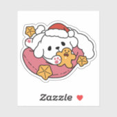 休日の応援を解放する – かわいい犬のクリスマス シール (シート)