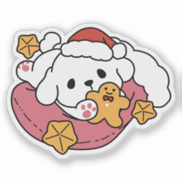 休日の応援を解放する – かわいい犬のクリスマス シール