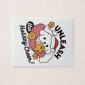 休日の応援を解放する – かわいい犬のクリスマス ジグソーパズル (横)