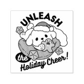 休日の応援を解放する – かわいい犬のクリスマス セルフインキングスタンプ (デザイン)