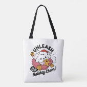休日の応援を解放する – かわいい犬のクリスマス トートバッグ (裏面)